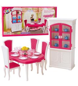 Jadalnia dla lalek. Kredens, stół, krzesła...