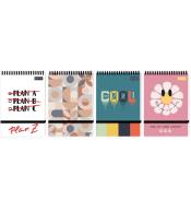 Kołonotes A6/96K kratka na gumkę UV mix (10szt)