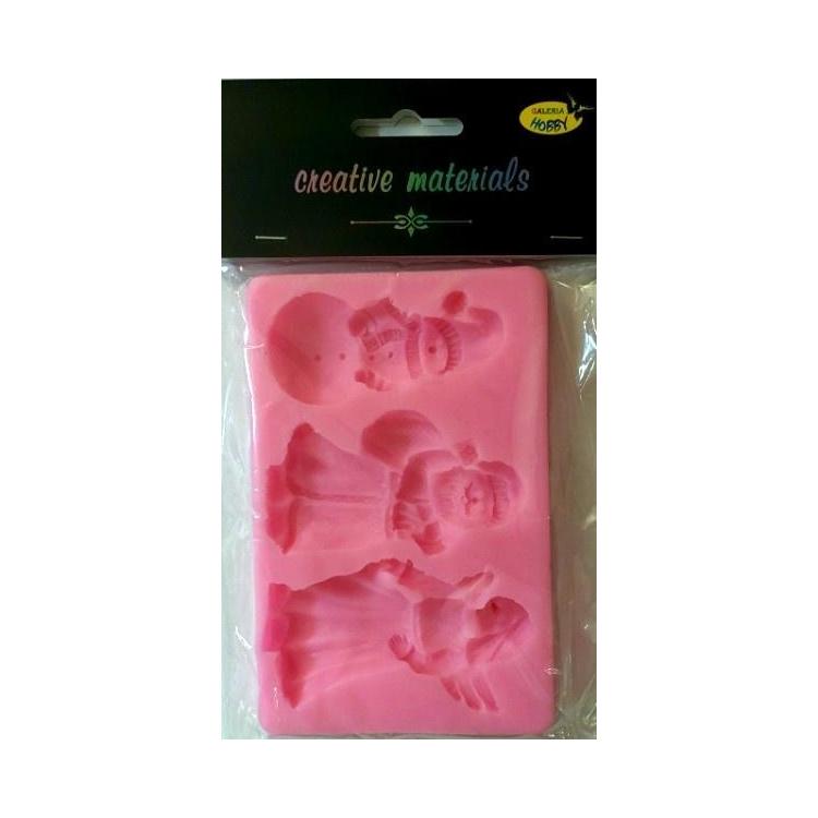 Forma silikonowa 13x8,5cm Bałwan, Mikołaj, Anioł