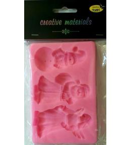 Forma silikonowa 13x8,5cm Bałwan, Mikołaj, Anioł