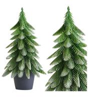 Choinka ozdobna Srebrne wykończenie 22x10cm