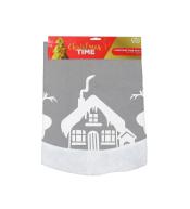 Mata pod choinkę renifery, srebrna 90cm