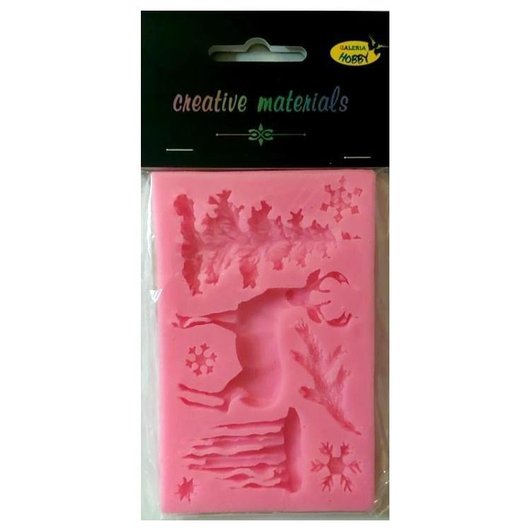 Forma silikonowa 7 x 1cm Świerk, Jeleń