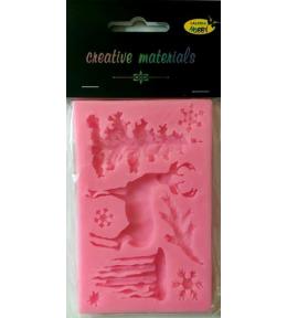 Forma silikonowa 7 x 1cm Świerk, Jeleń