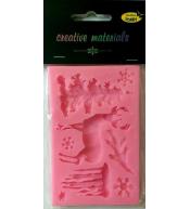 Forma silikonowa 7 x 1cm Świerk, Jeleń