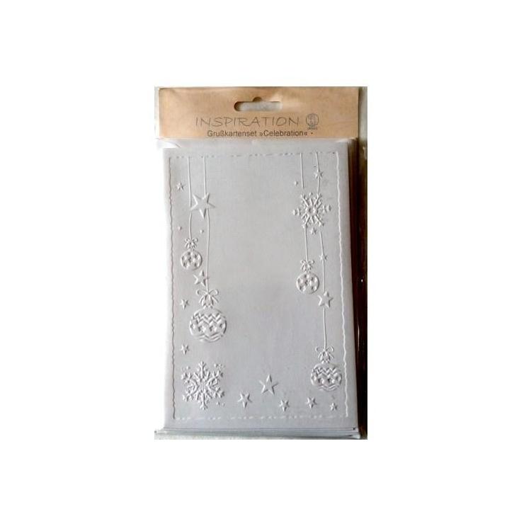 Karnety tłoczone + koperty 5szt Bombki