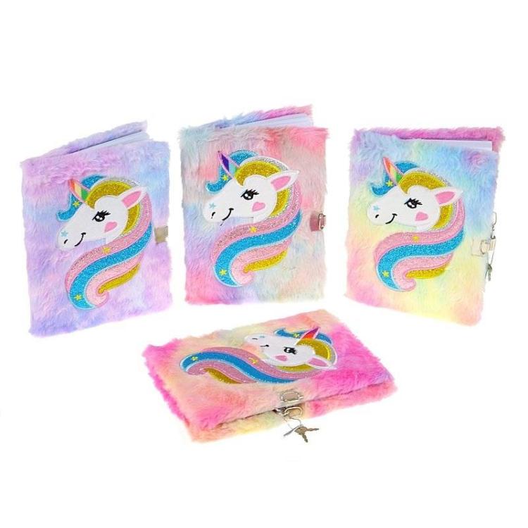 Pamiętnik A5 w okładce pluszowej na kłódkę