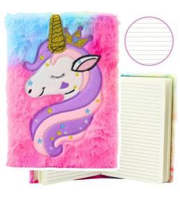 Notatnik pluszowy A5/80K linia Jednorożec