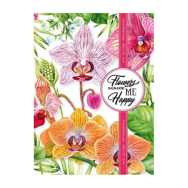 Notatnik ozdobny 165x238/80K kratka Storczyki