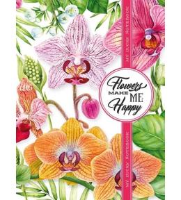 Notatnik ozdobny 165x238/80K kratka Storczyki