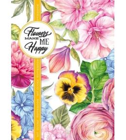 Notatnik ozdobny 165x238/80K kratka Bratki FRESH