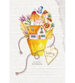 Notatnik ozdobny 143x210/64K linia Doniczka