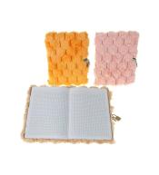 Pamiętnik A5 w okładce pluszowej z kłódką MIX