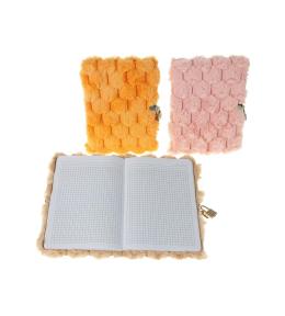 Pamiętnik A5 w okładce pluszowej z kłódką MIX