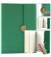 Notes biurowy A5 linia na magnes z obiciem zielony