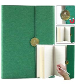 Notes biurowy A5 linia na magnes z obiciem zielony