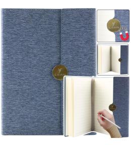 Notes biurowy A5 linia na magnes z obiciem siwy