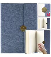 Notes biurowy A5 linia na magnes z obiciem siwy