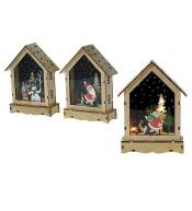 Ozdoba świąteczna drewniana ze światłem MIX