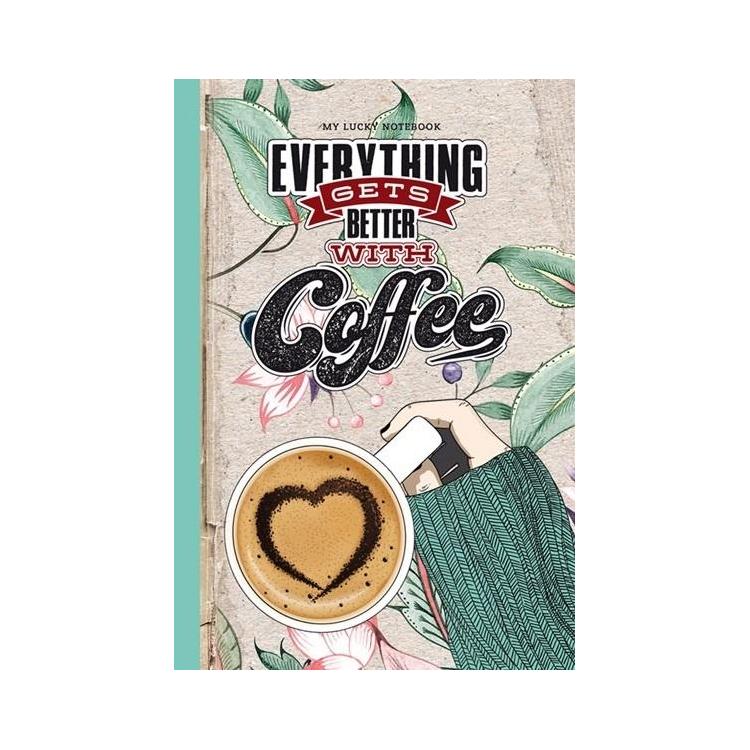 Notatnik ozdobny 143x210/64K kratka Kawa