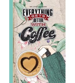 Notatnik ozdobny 143x210/64K kratka Kawa