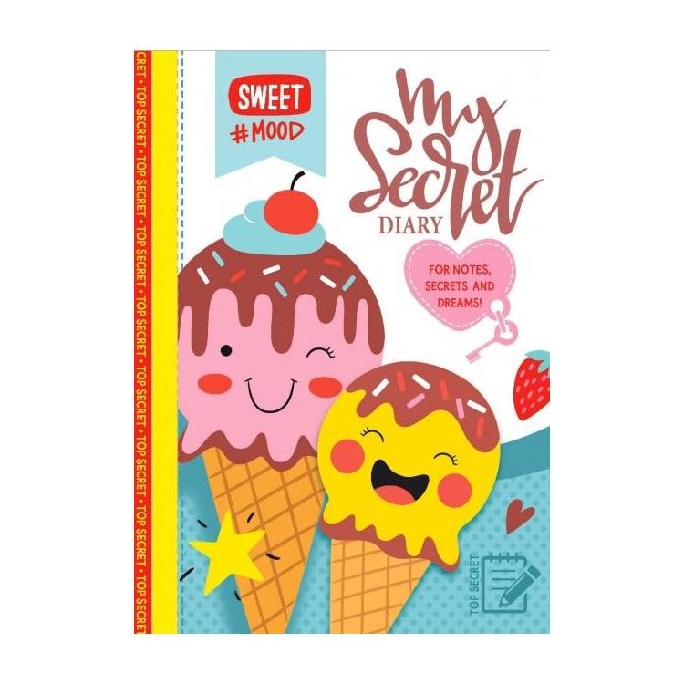 Pamiętnik 135x197/48K kratka TW brokat Słodycze