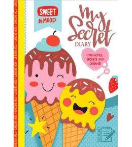 Pamiętnik 135x197/48K kratka TW brokat Słodycze