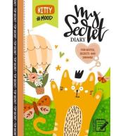 Pamiętnik 135x197/48K kratka TW brokat Kot