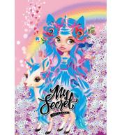 Pamiętnik 135x197/48K kratka TW brokat Jednorożce