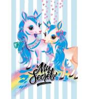 Pamiętnik 135x197/48K kratka TW brokat Jednorożce