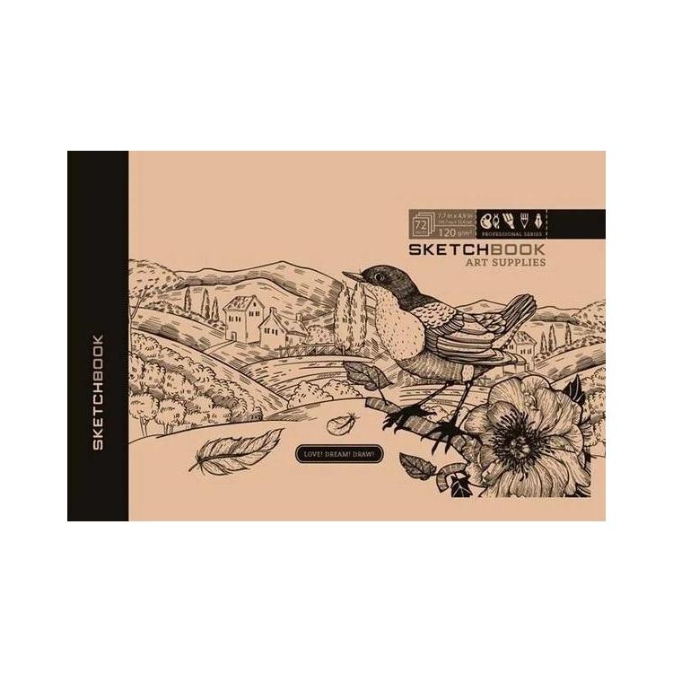 Szkicownik 197x124/72K 120g TW retro Ptaszek FRESH