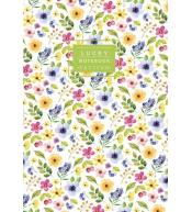 Notatnik ozdobny 64 strony linia Kwiaty zielony