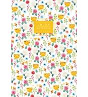 Notatnik ozdobny 64 strony linia Kwiaty żółty