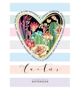 Notatnik ozdobny 64 strony kratka Serce kaktus
