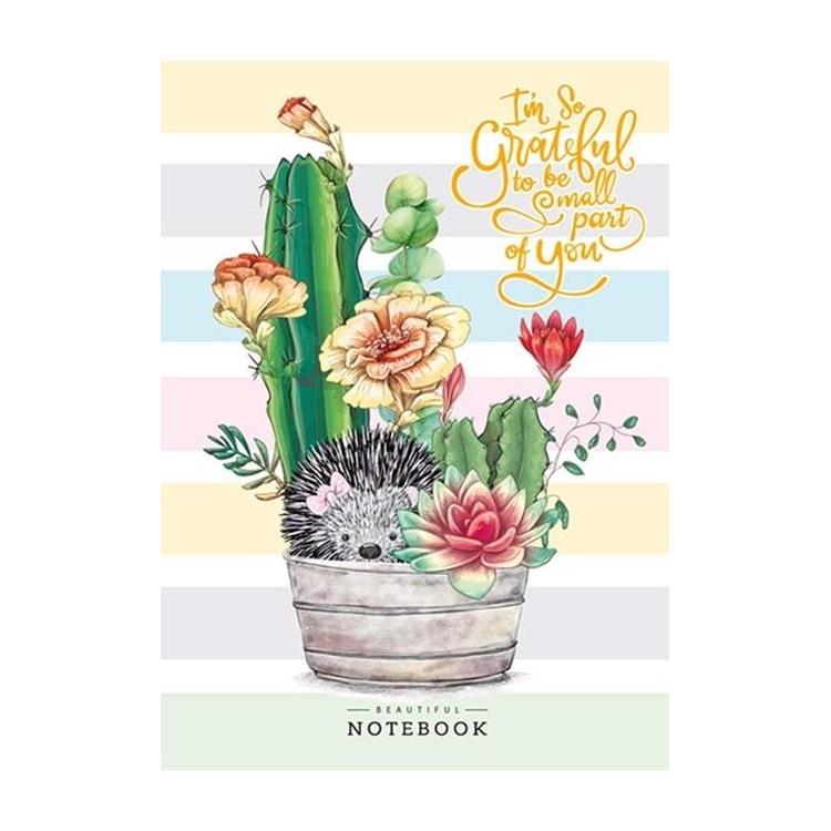 Notatnik ozdobny 64 strony kratka Kaktus i jeż