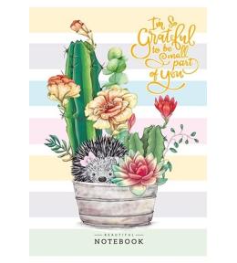 Notatnik ozdobny 64 strony kratka Kaktus i jeż
