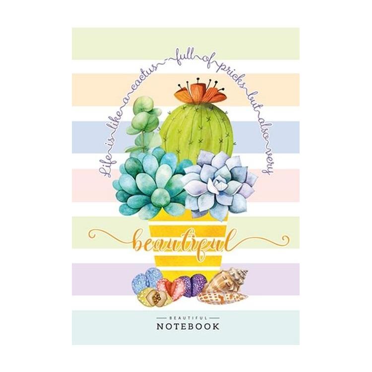 Notatnik ozdobny 64 strony kratka Kaktus w donicy