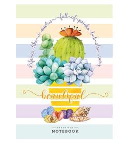 Notatnik ozdobny 64 strony kratka Kaktus w donicy
