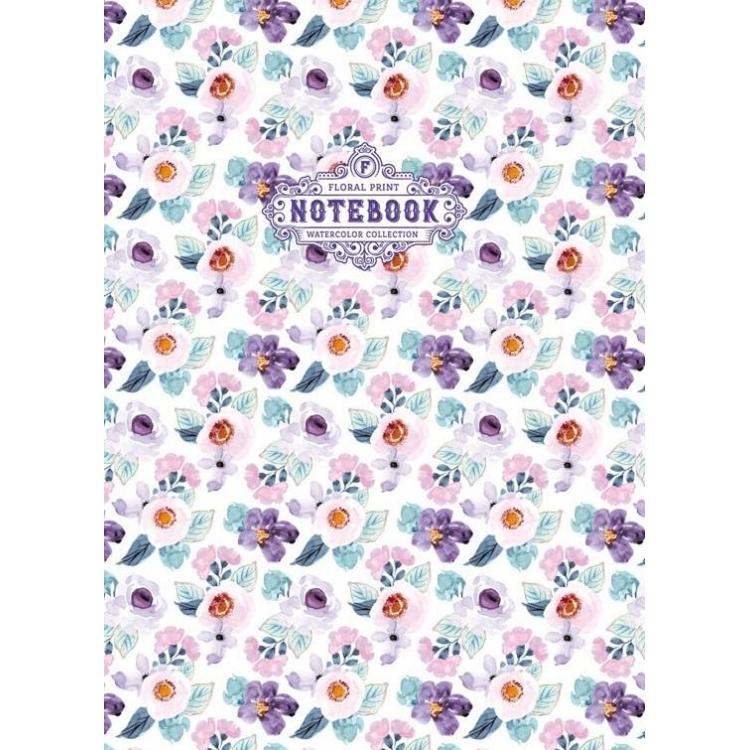 Notatnik ozdobny 64 strony kratka Kwiaty fiolet