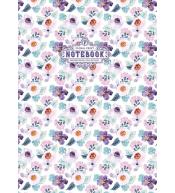 Notatnik ozdobny 64 strony kratka Kwiaty fiolet