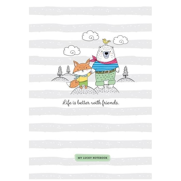 Notatnik ozdobny 143x210/80K kratka Przyjaciele