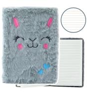 Notatnik pluszowy A5/80K linia Zając szary