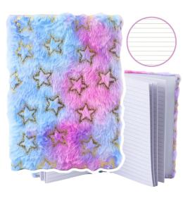 Notatnik pluszowy A5/80K linia Złote gwiazdki