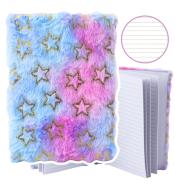 Notatnik pluszowy A5/80K linia Złote gwiazdki