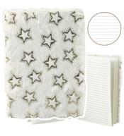 Notatnik pluszowy A5/80K linia Złote gwiazdki