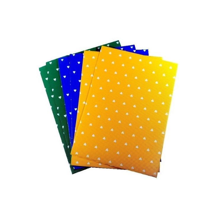 Tektura E kolorowa w serca 25x35cm 6 ark