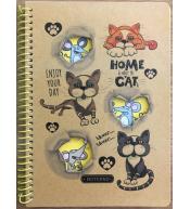 Kołonotatnik A5/80K kratka kraft Koty i myszy