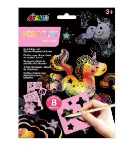 Wydrapywanki z szablonami - Jednorożec