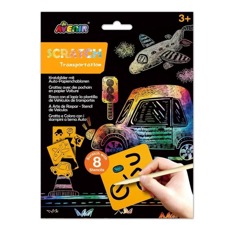 Wydrapywanki z szablonami - Transport