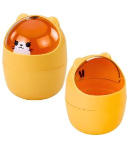 Mini kosz na biurko Miś pomarańczowy 1L 16cm
